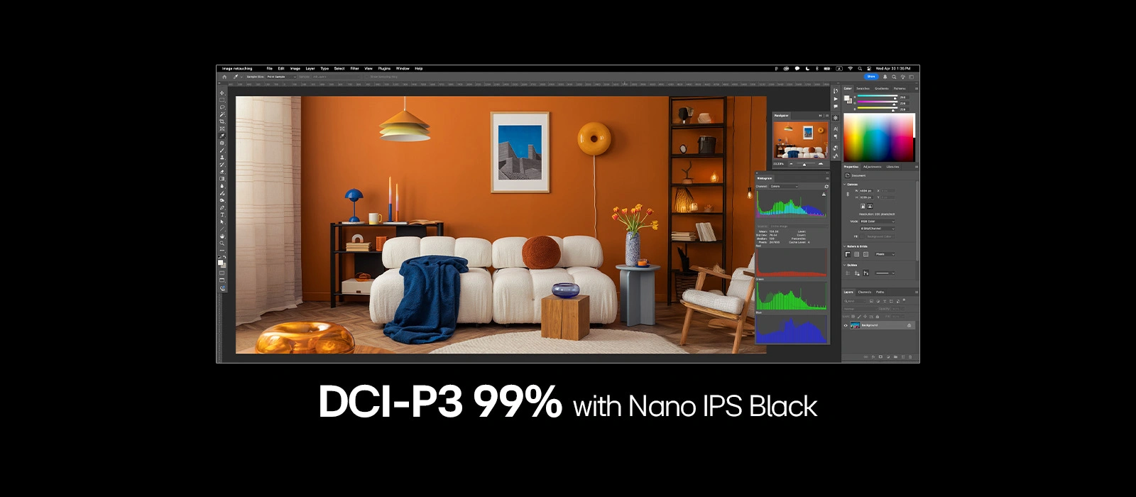 DCI-P3 99% color gamut
