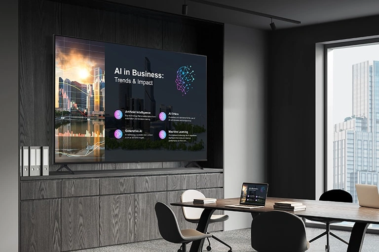 LG TV signage with essential function