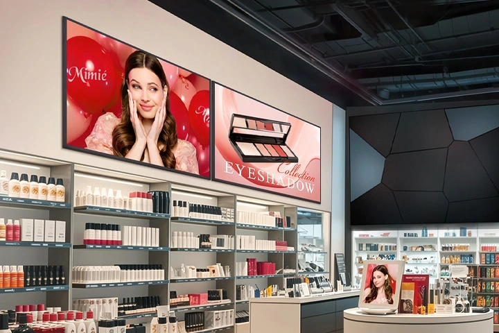 Slim design UHD signage with advanced LG webOS platform